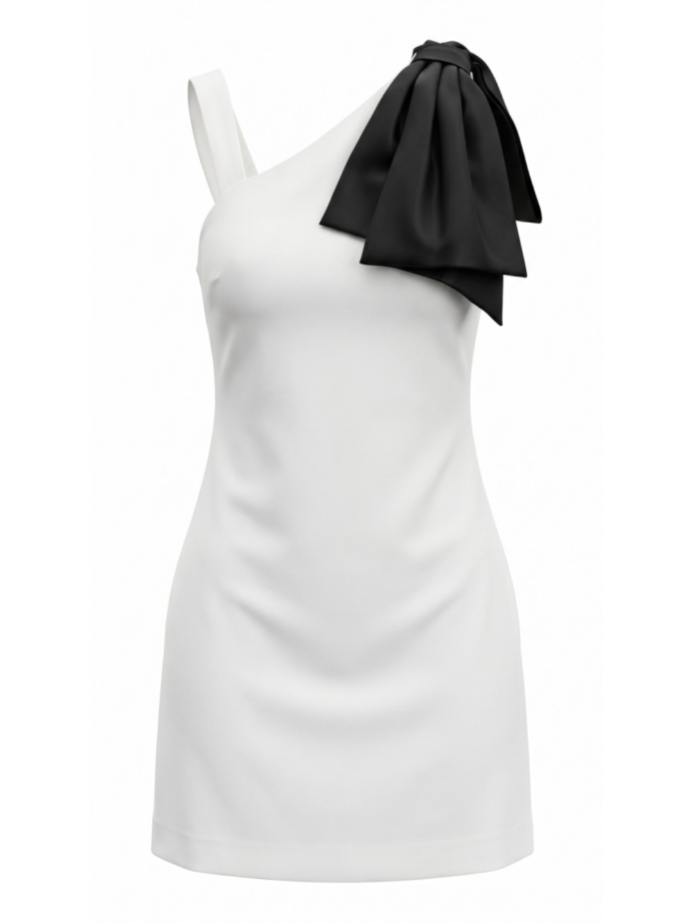 Ted Baker London Ruched Mini Dress White Pink Ribbon Accent NWT Size 2 US 6